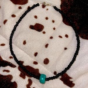 Western choker- black and turquoise